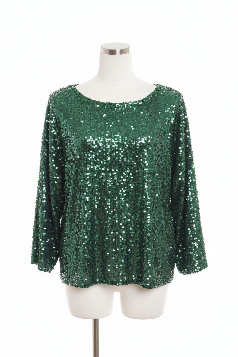 Damen Oberteil mit Pailletten