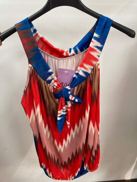 Buntes Top mit Schleife hinten