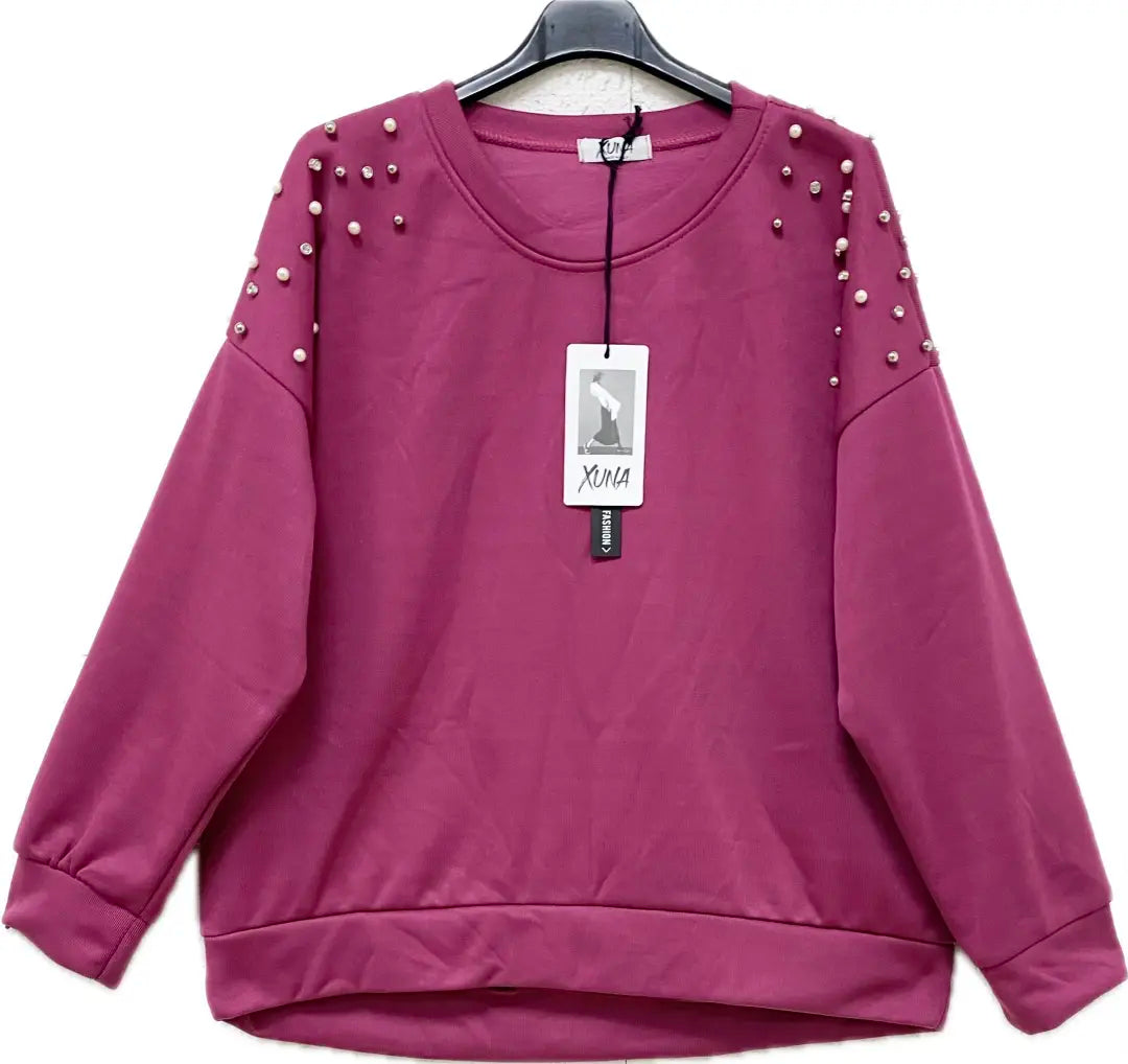 Sweatshirt mit Perlen