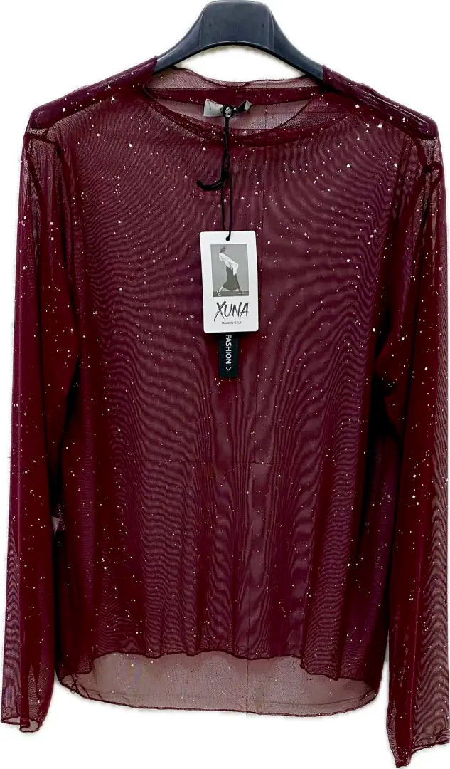 Chiffon Oberteil Glitzer