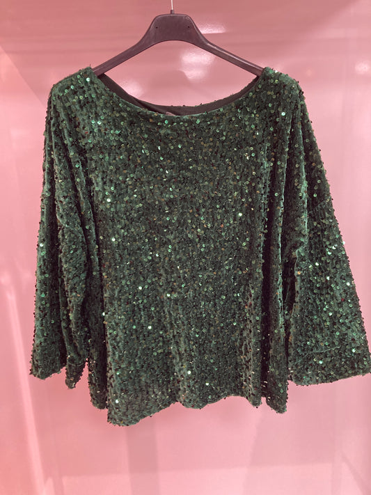 Damen Oberteil mit Pailletten