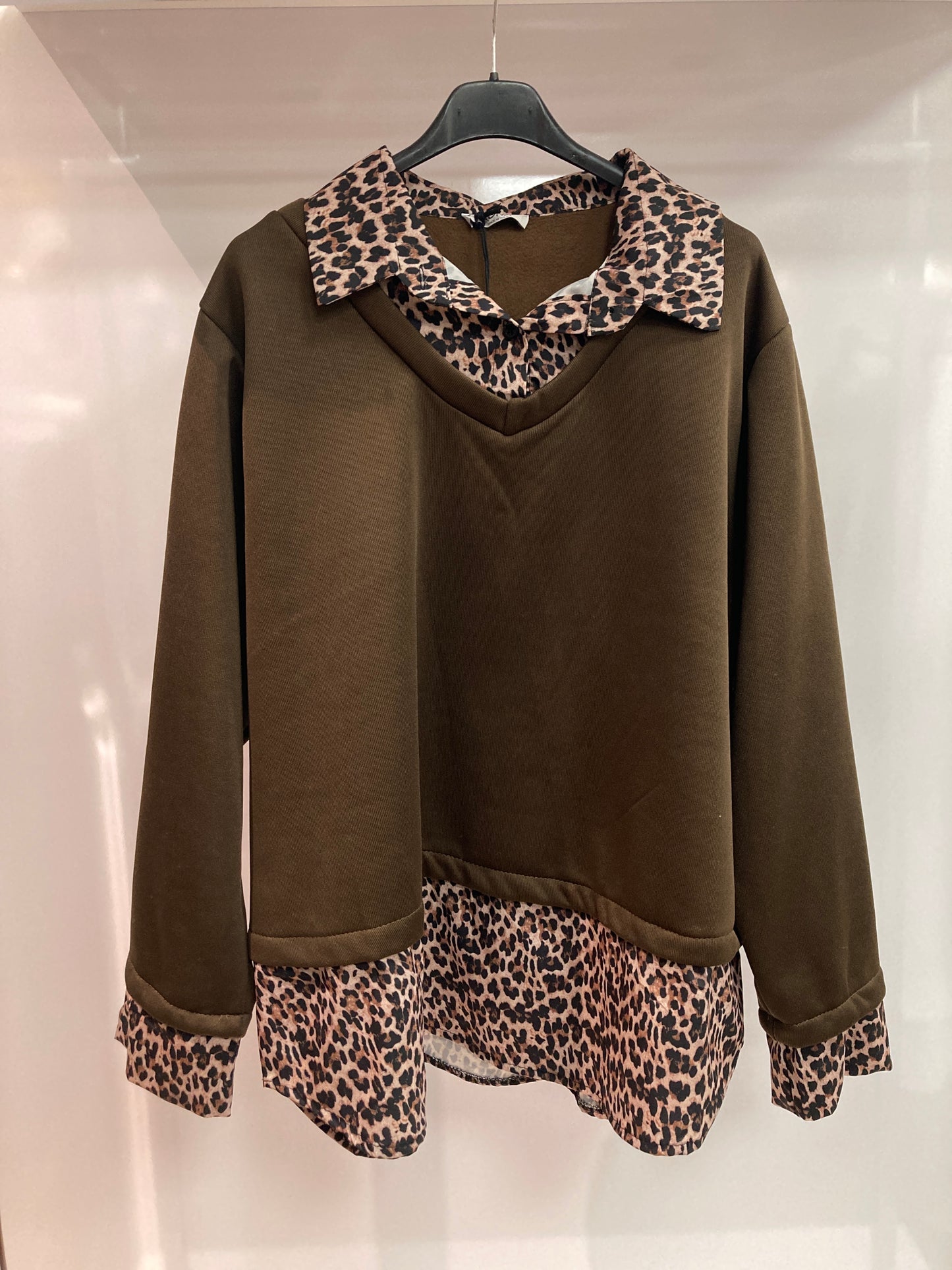 Damen Oberteil mit Leoparden Print