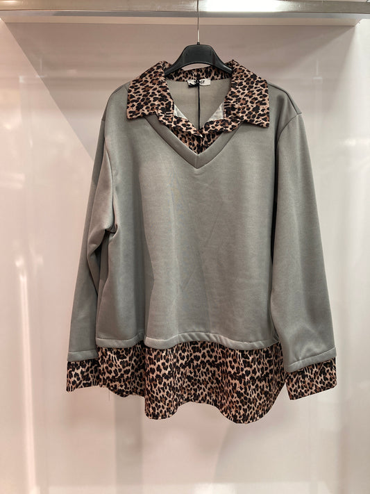 Damen Oberteil mit Leoparden Print