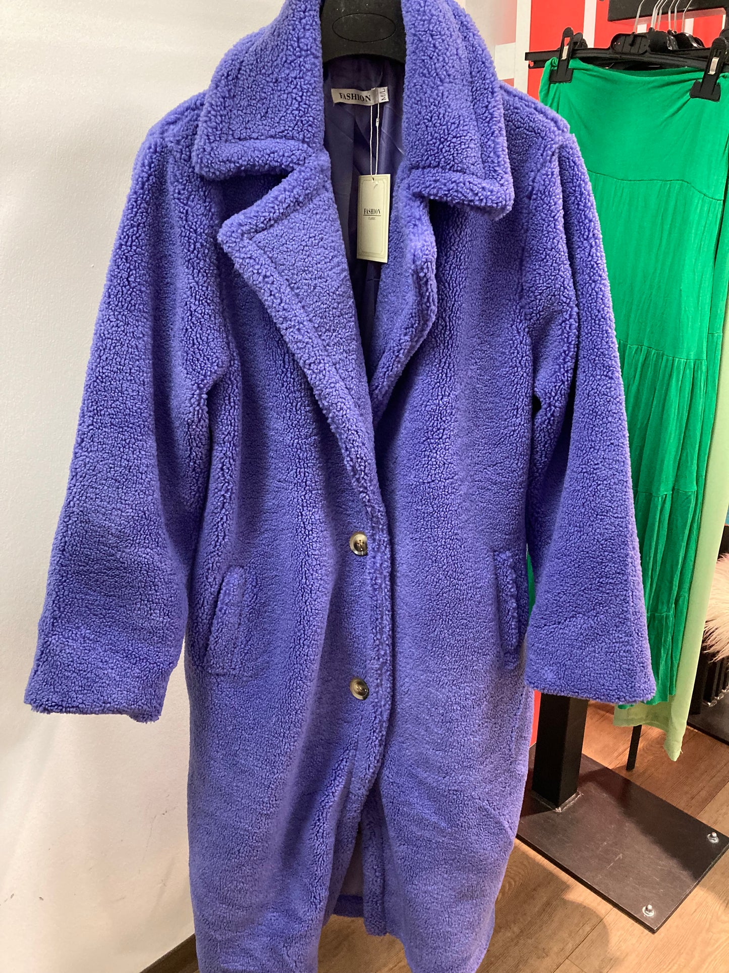 Mantel mit Plüschfell