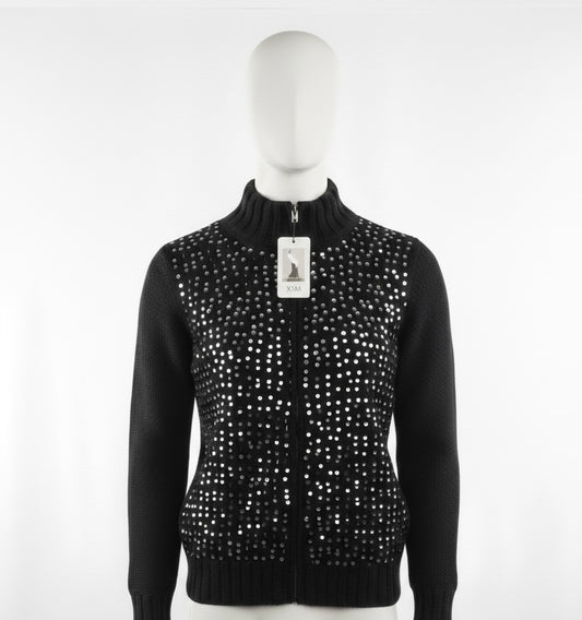 Damen Strick Jacke mit Pailletten