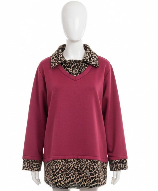 Damen Oberteil mit Leoparden Print