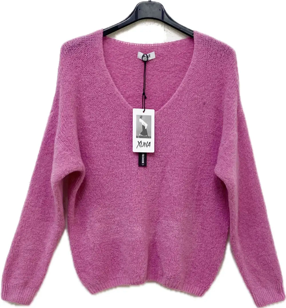 Kuschelpullover mit V Ausschnitt