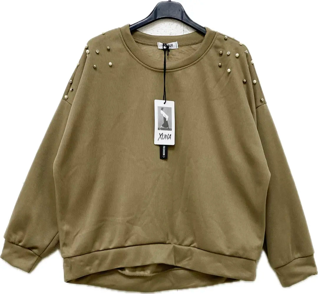 Sweatshirt mit Perlen