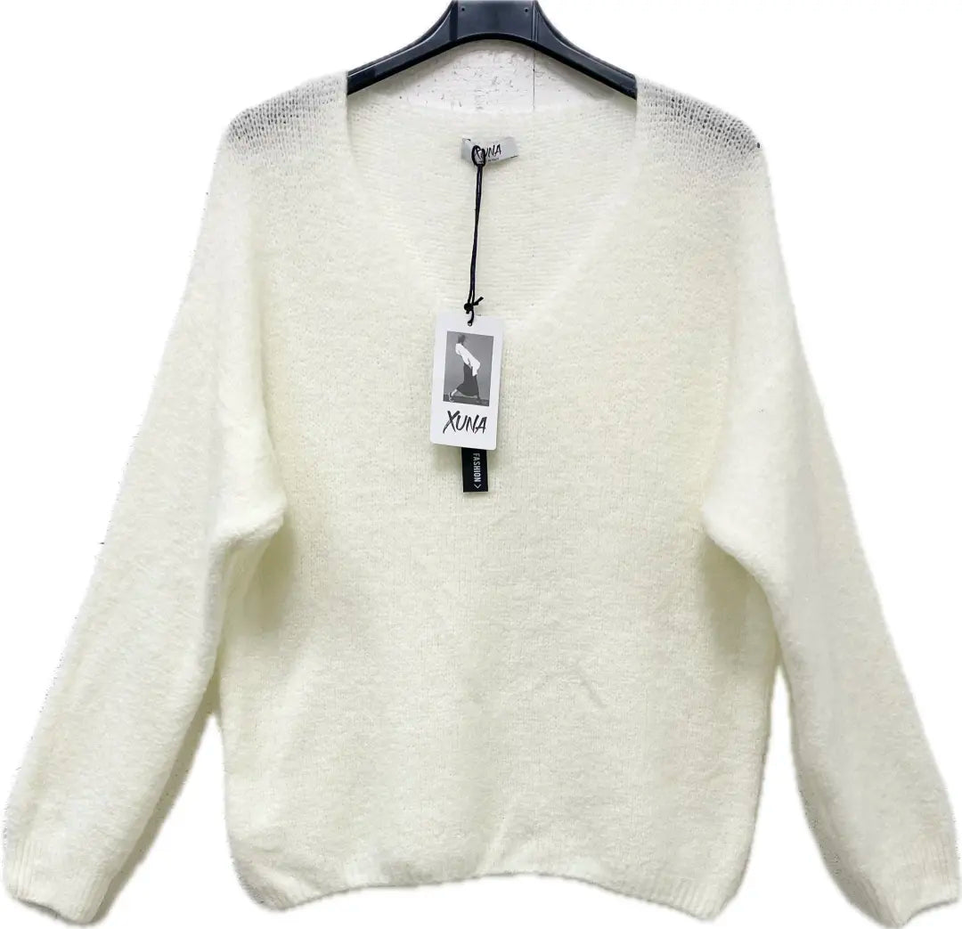 Kuschelpullover mit V Ausschnitt