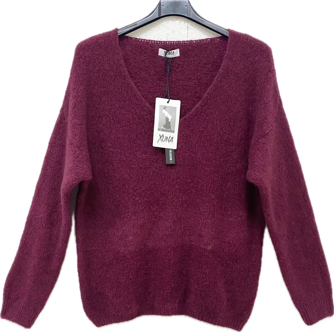 Kuschelpullover mit V Ausschnitt