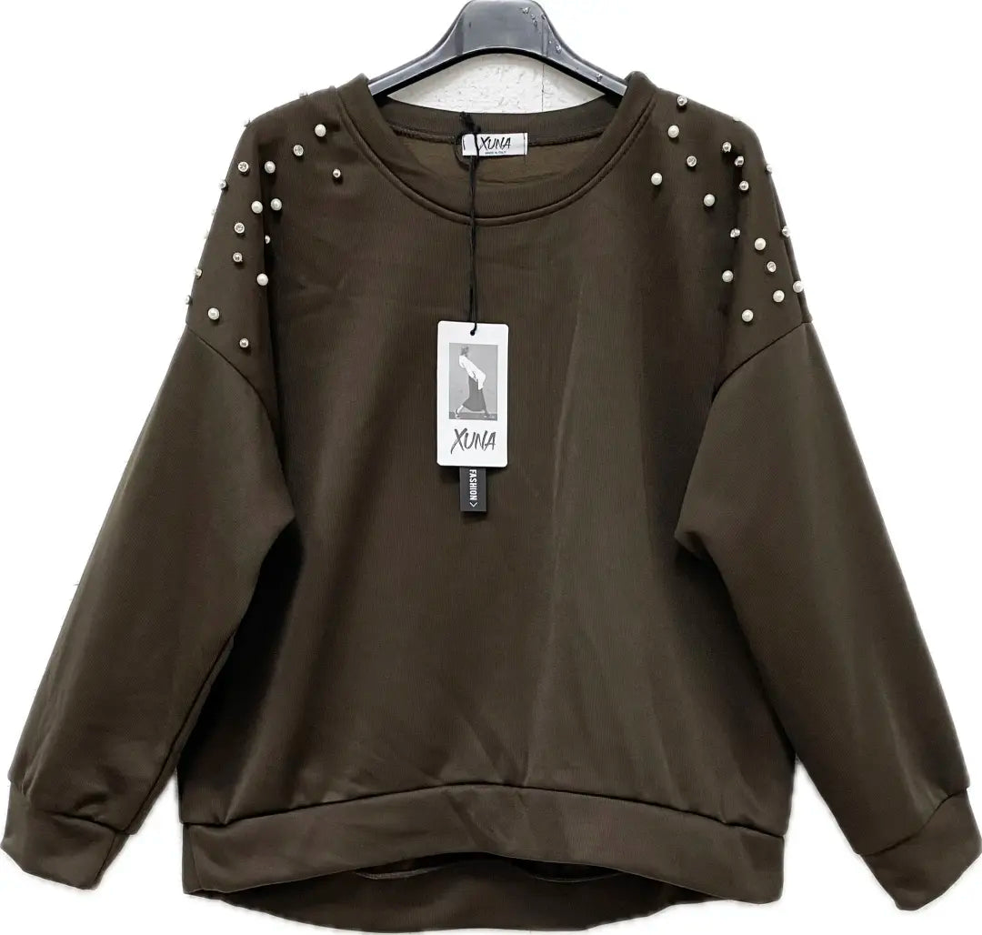 Sweatshirt mit Perlen