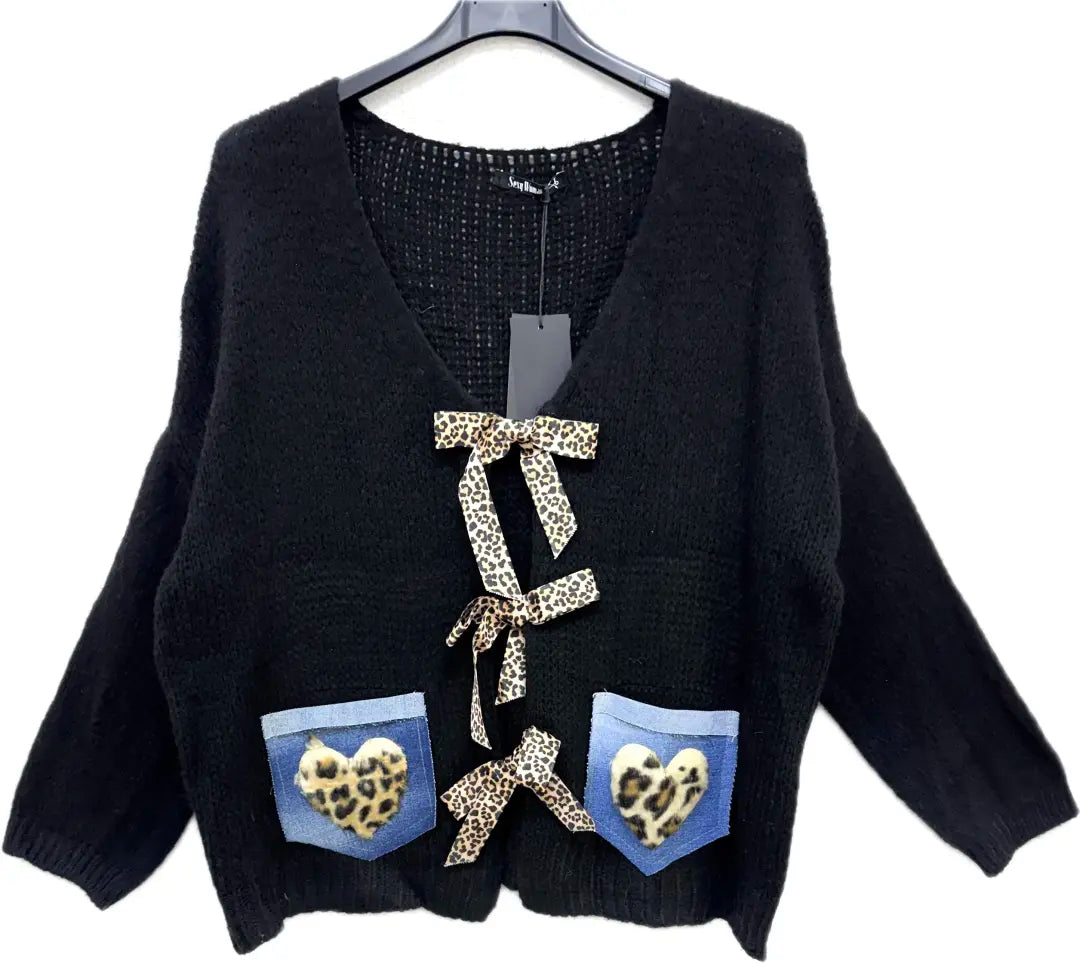 Strickjacke mit leotard Herzen und Schleife