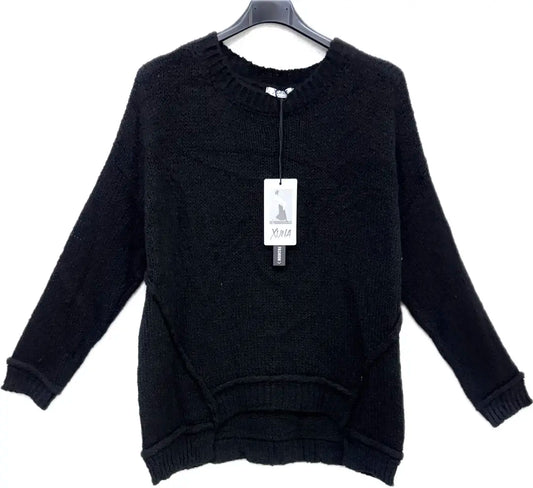 Langer Pullover mit Rundauschnitt
